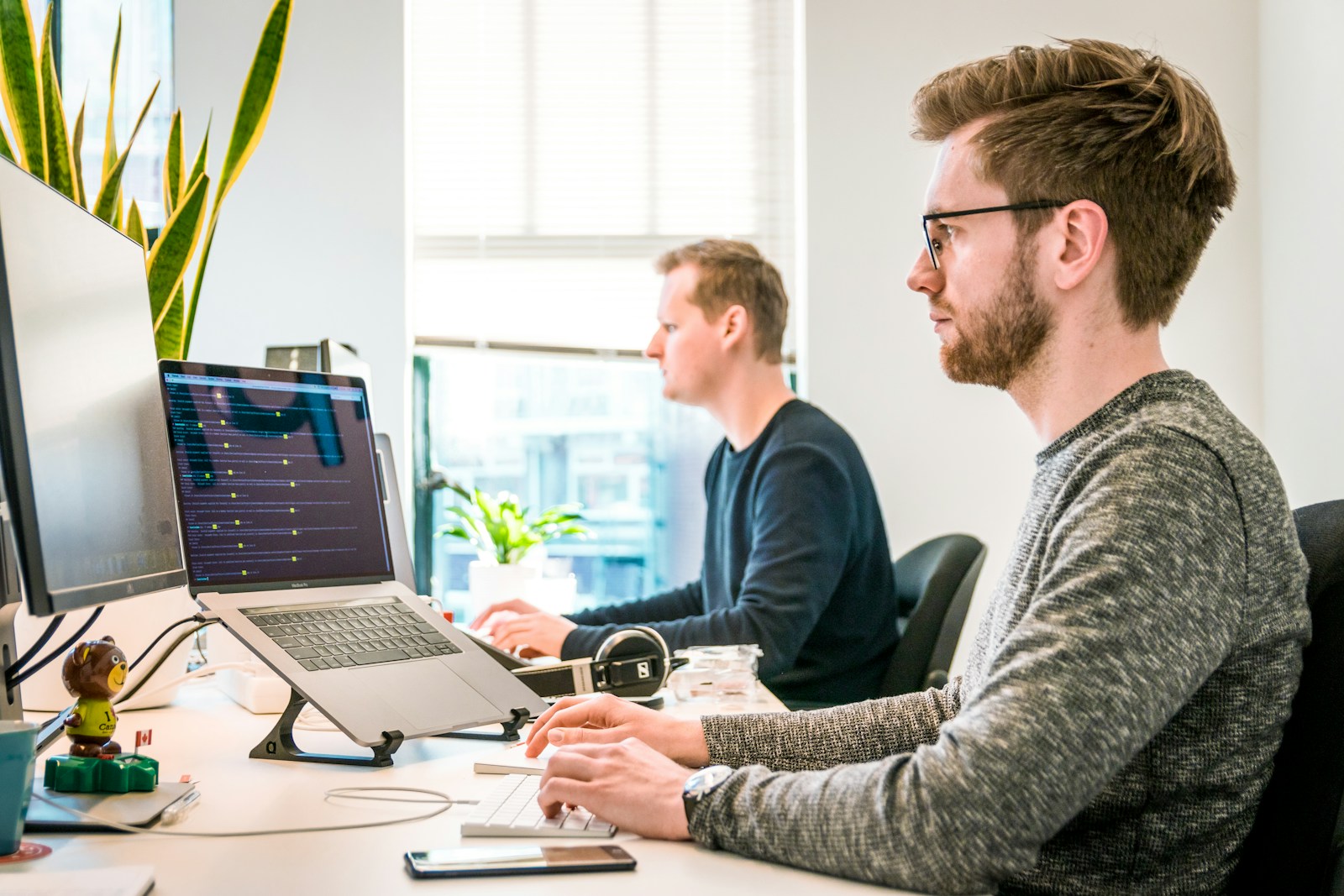 Modern advisory office with professionals at work